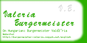 valeria burgermeister business card